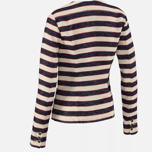 Cabi 5094 Navy Red Cream Nautical Stripe Double Breasted Cruise Blazer Jacket - Picture 4 of 16
